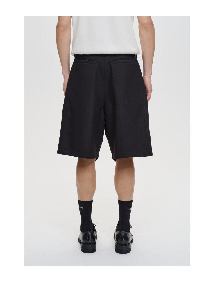 CATSSTAC Trendy Loose Fit Edgy Youthful Casual Black Gray Tailored Shorts