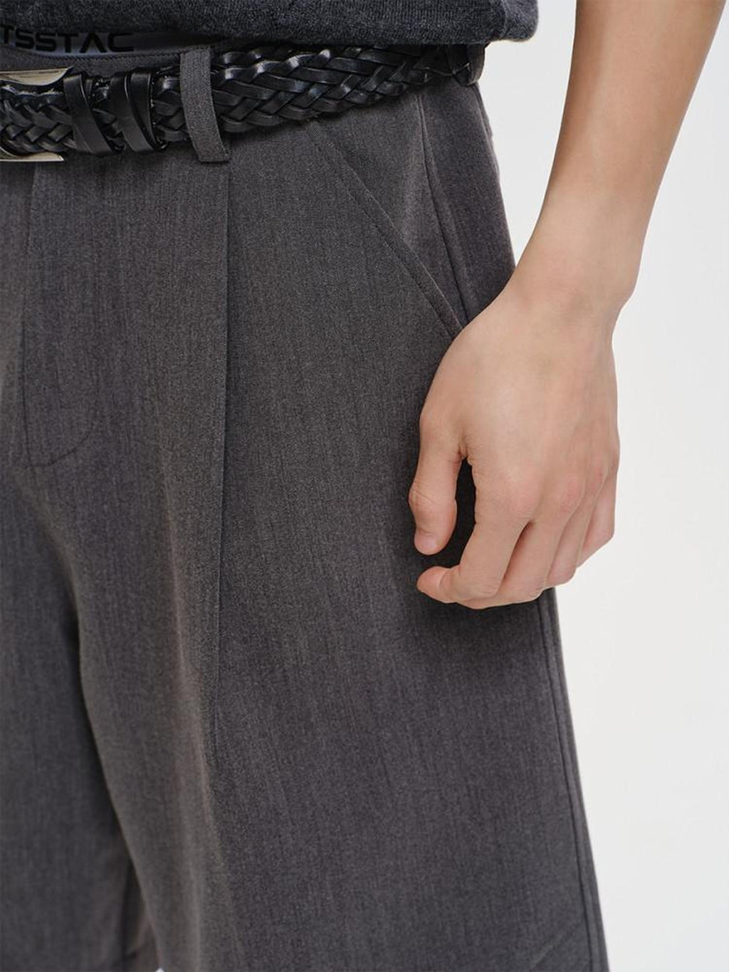 CATSSTAC Trendy Loose Fit Edgy Youthful Casual Black Gray Tailored Shorts