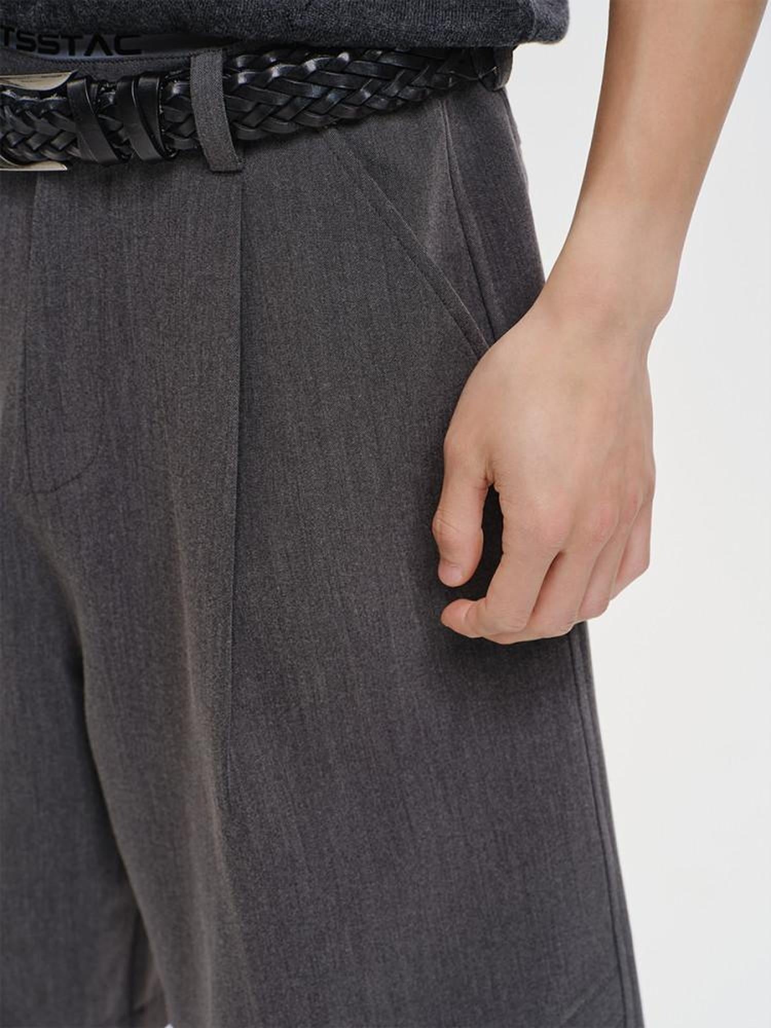 CATSSTAC Trendy Loose Fit Edgy Youthful Casual Black Gray Tailored Shorts