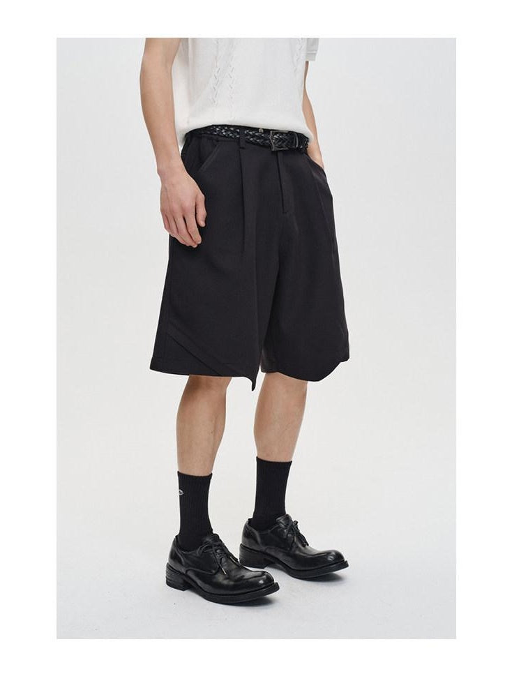 CATSSTAC Trendy Loose Fit Edgy Youthful Casual Black Gray Tailored Shorts