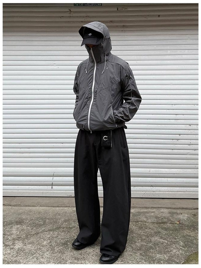 CATSSTAC Upf50 Loose Fit Hooded Zip Unisex Nylon Blend Sun Protection Hoodies