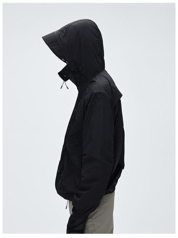 CATSSTAC Upf50 Shield Loose Fit Cool Hooded Zip Thin Long Sleeve Sun Protection Hoodies