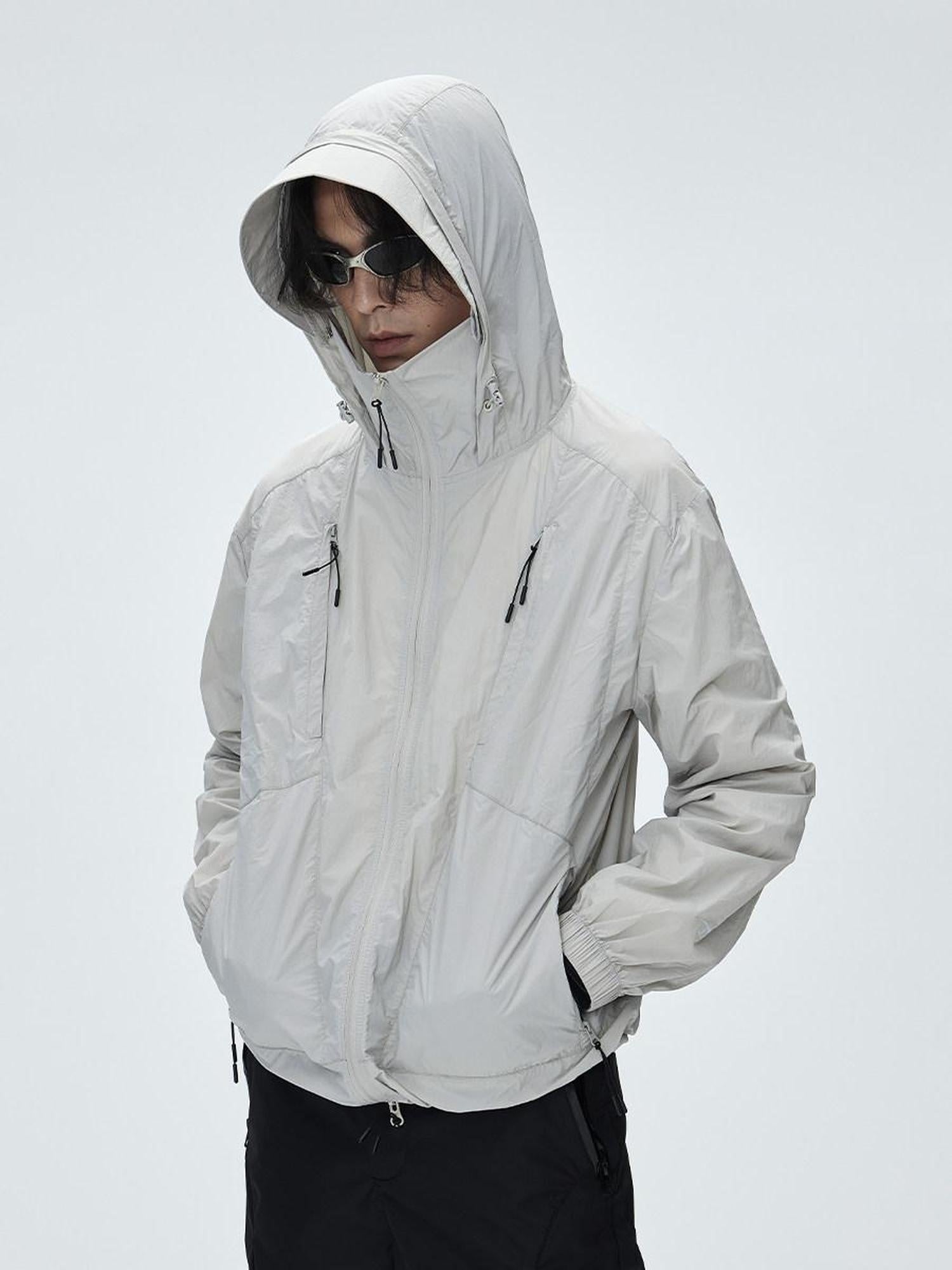 CATSSTAC Upf50 Shield Loose Fit Cool Hooded Zip Thin Long Sleeve Sun Protection Hoodies