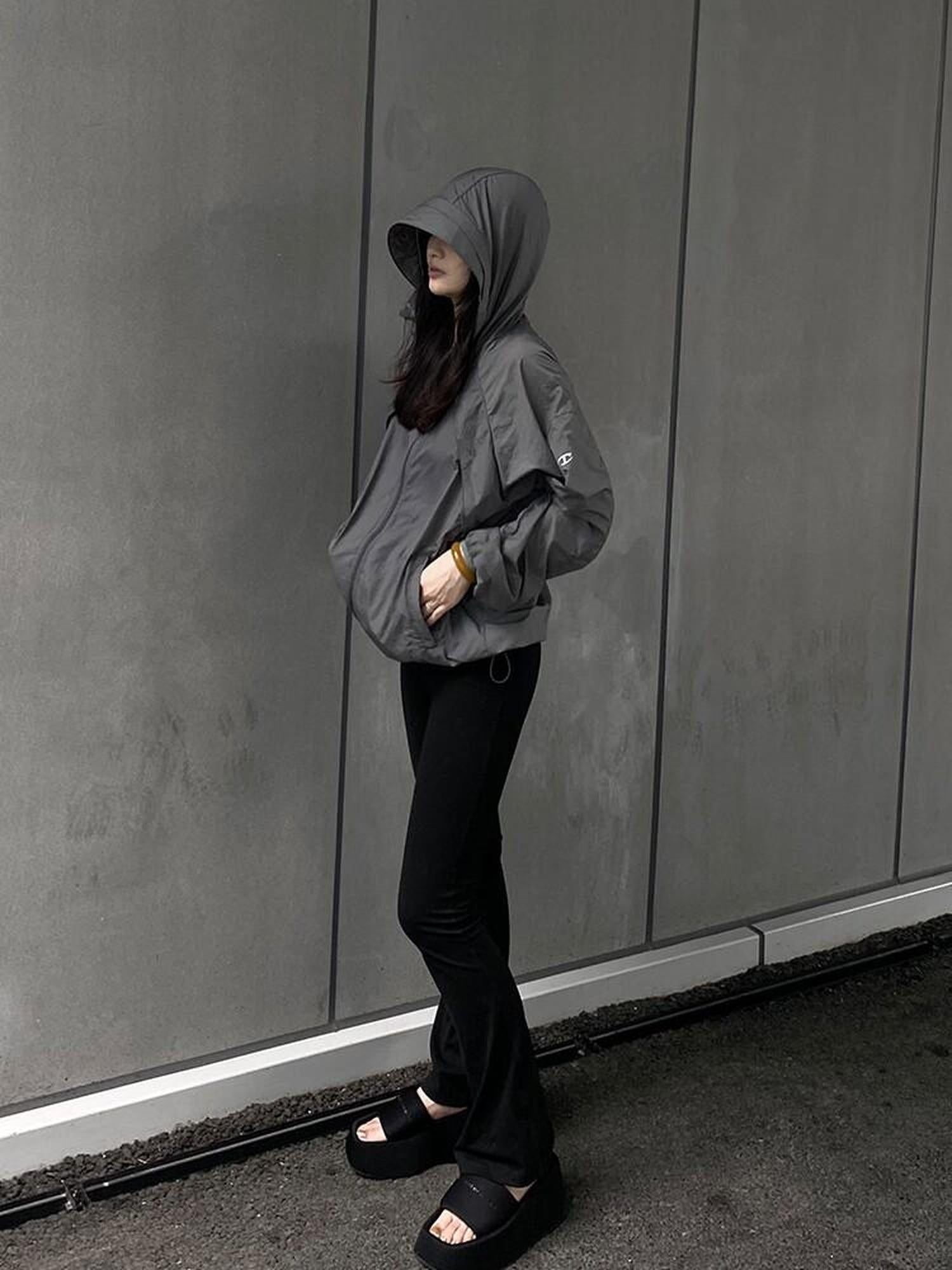 CATSSTAC Upf Uv Blocking Loose Fit Hooded Zip Long Sleeve Youth Sun Protection Hoodies