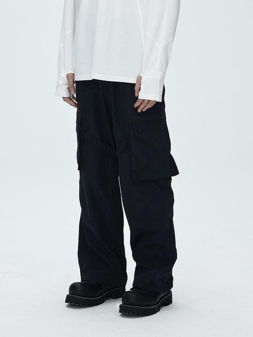 CATSSTAC Uv Blocking Loose Parachute Jogger Tapered Youth Black Sun Protection Pants