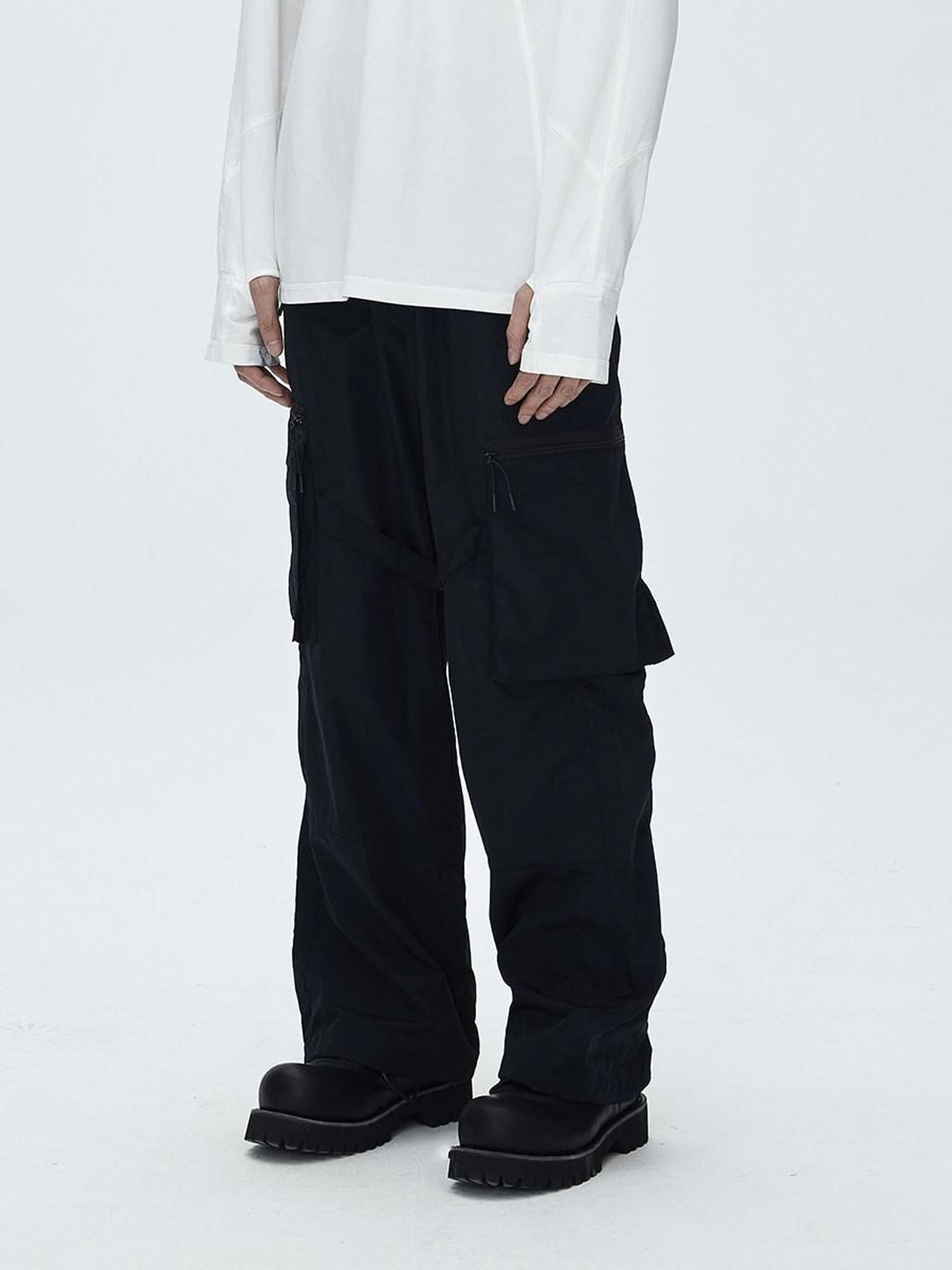 CATSSTAC Uv Blocking Loose Parachute Jogger Tapered Youth Black Sun Protection Pants