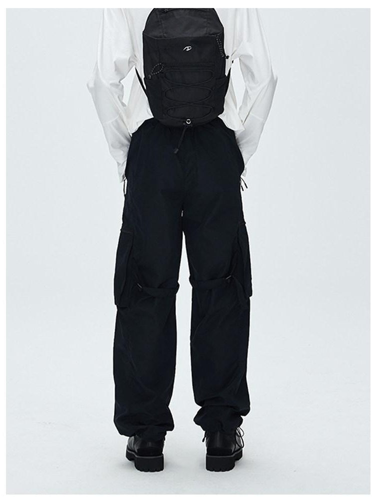 CATSSTAC Uv Blocking Loose Parachute Jogger Tapered Youth Black Sun Protection Pants