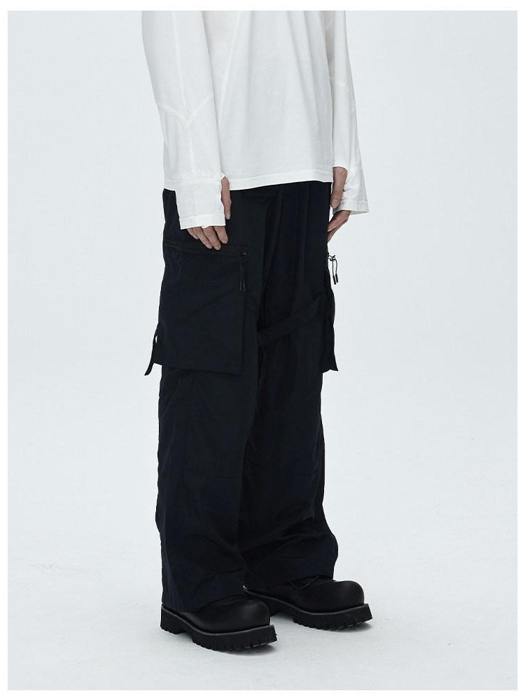 CATSSTAC Uv Blocking Loose Parachute Jogger Tapered Youth Black Sun Protection Pants