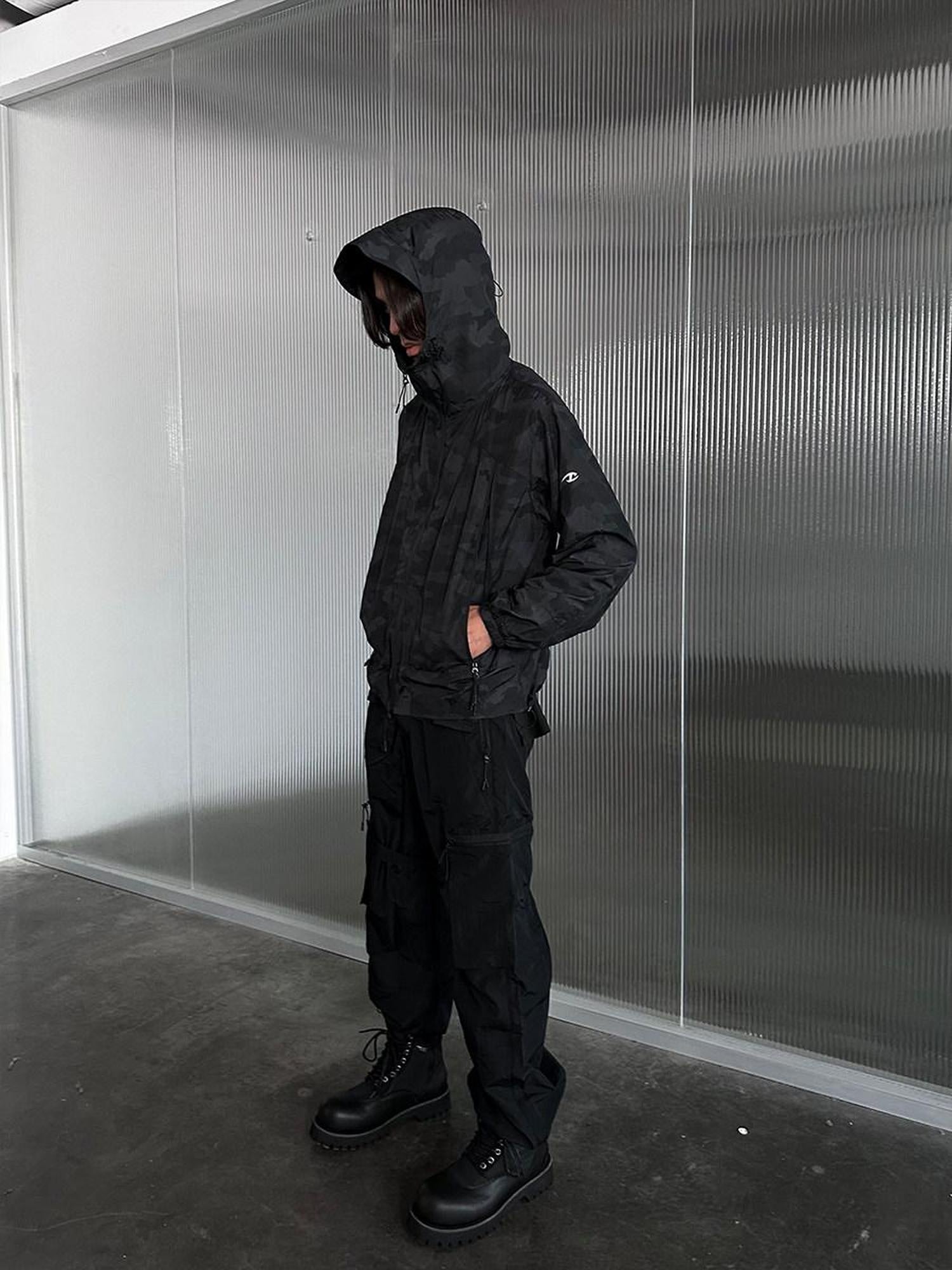 CATSSTAC Uv Blocking Loose Parachute Jogger Tapered Youth Black Sun Protection Pants