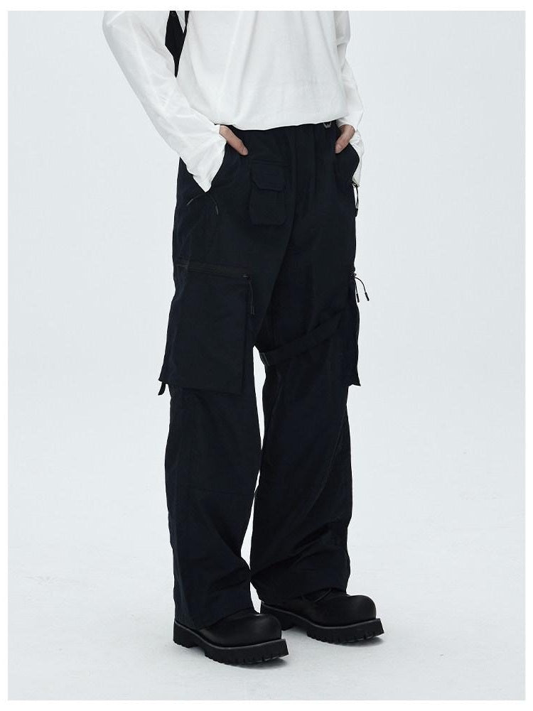 CATSSTAC Uv Blocking Loose Parachute Jogger Tapered Youth Black Sun Protection Pants
