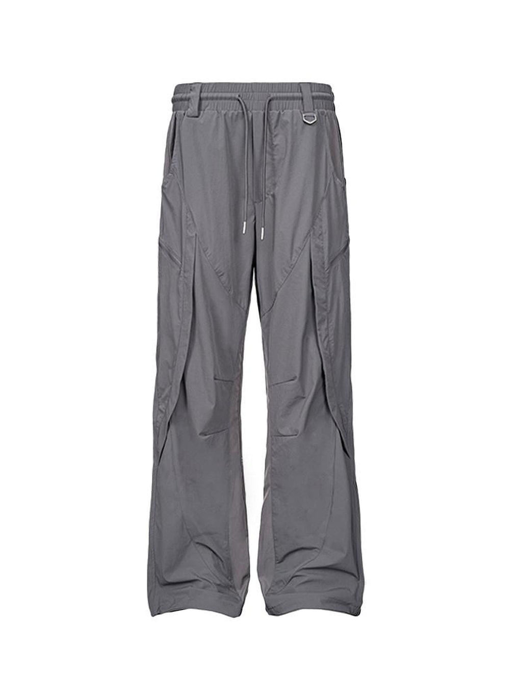 CATSSTAC Uv Protection Relaxed Drawstring Nylon Stretch Black Wide Leg Pants