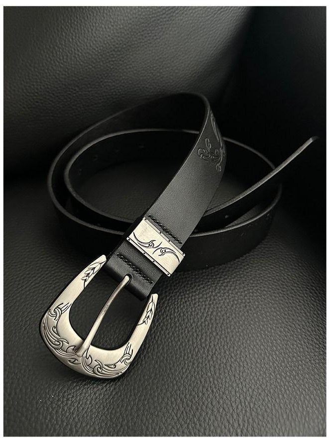 CATSSTAC Versatile Black Minimalist 115Cm Unisex Casual Youth Adjustable Belts