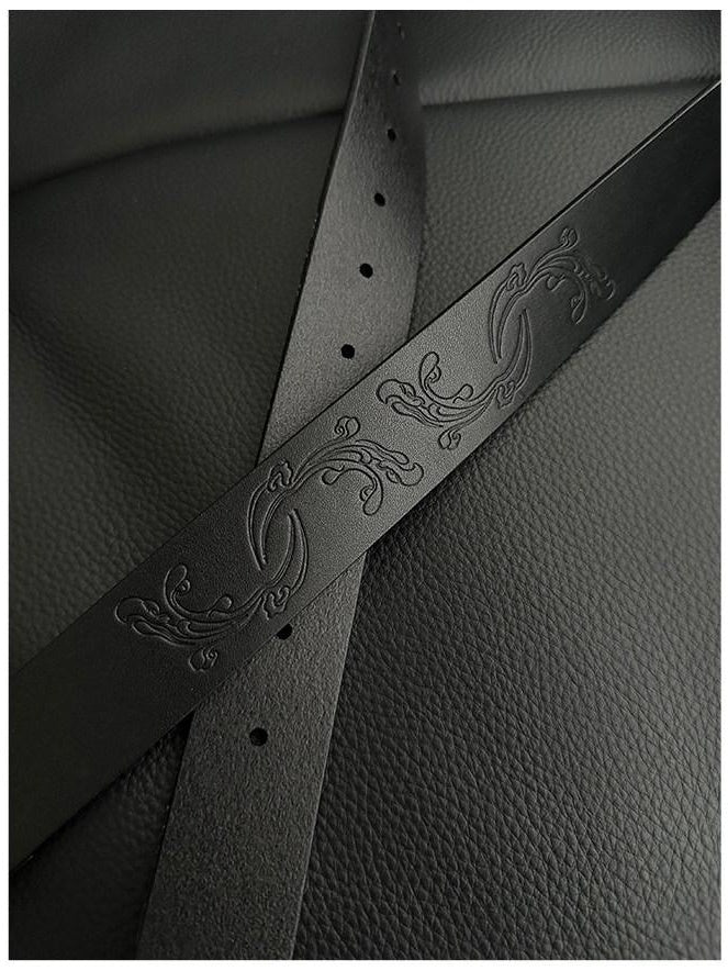 CATSSTAC Versatile Black Minimalist 115Cm Unisex Casual Youth Adjustable Belts