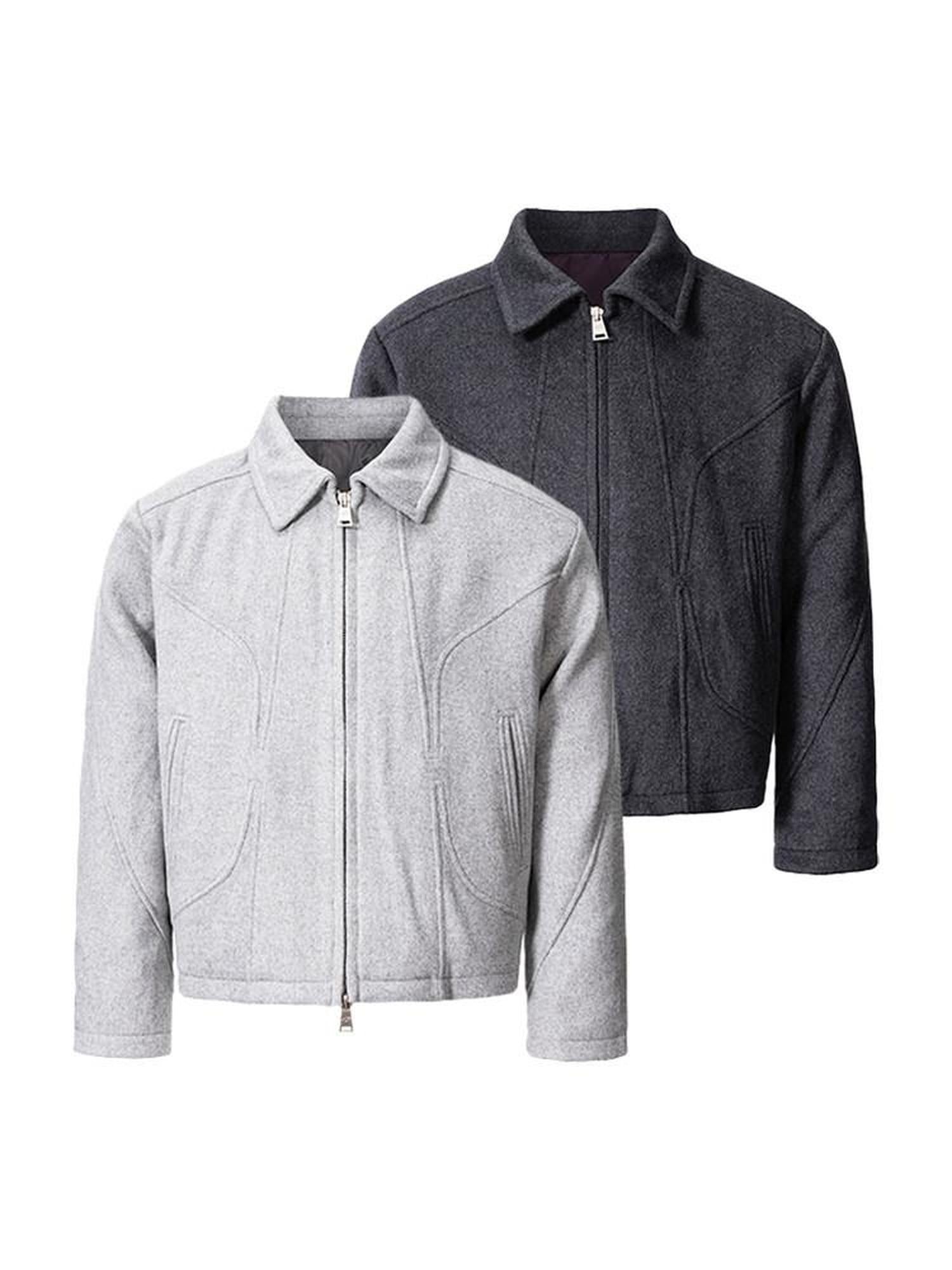 CATSSTAC Warm 650Fp White Duck Down Thick Loose Casual Lapel Zipper Detail Down Jackets