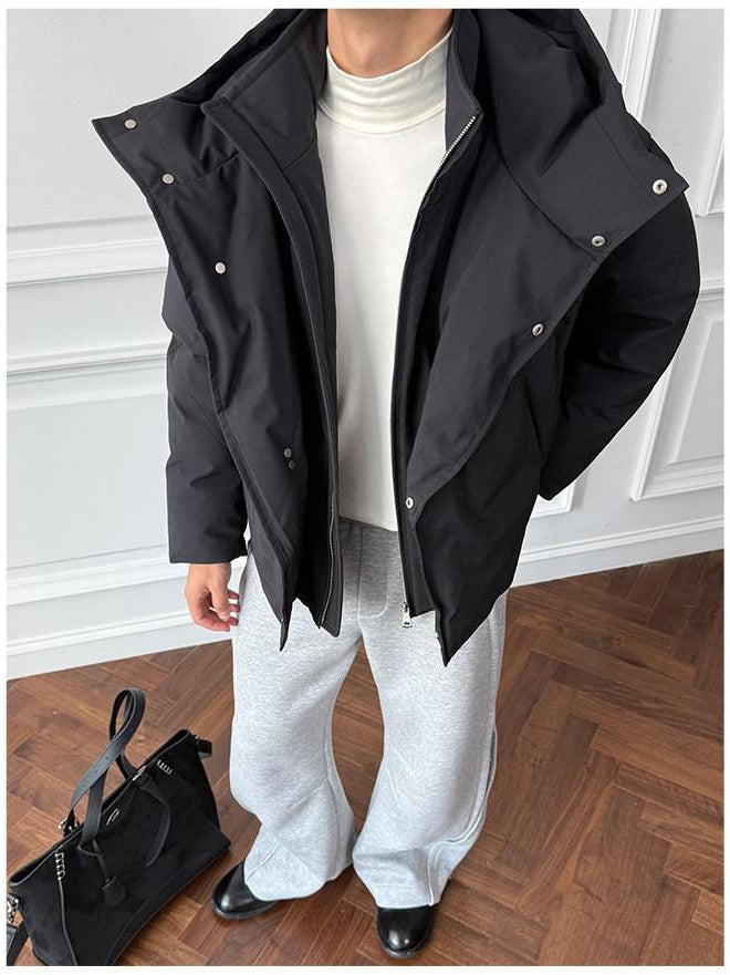 CATSSTAC Warm 90 Percent White Duck Down Thick Loose Casual Youth Down Jackets
