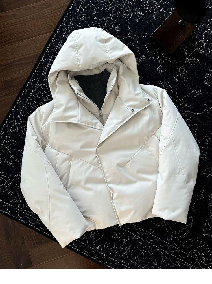 CATSSTAC Warm 90 Percent White Duck Down Thick Loose Casual Youth Down Jackets