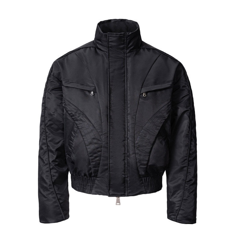 CATSSTAC_Warm_Cotton_Filled_Loose_Stand_Collar_Unisex_Black_Puffer_Jackets_MISSTT