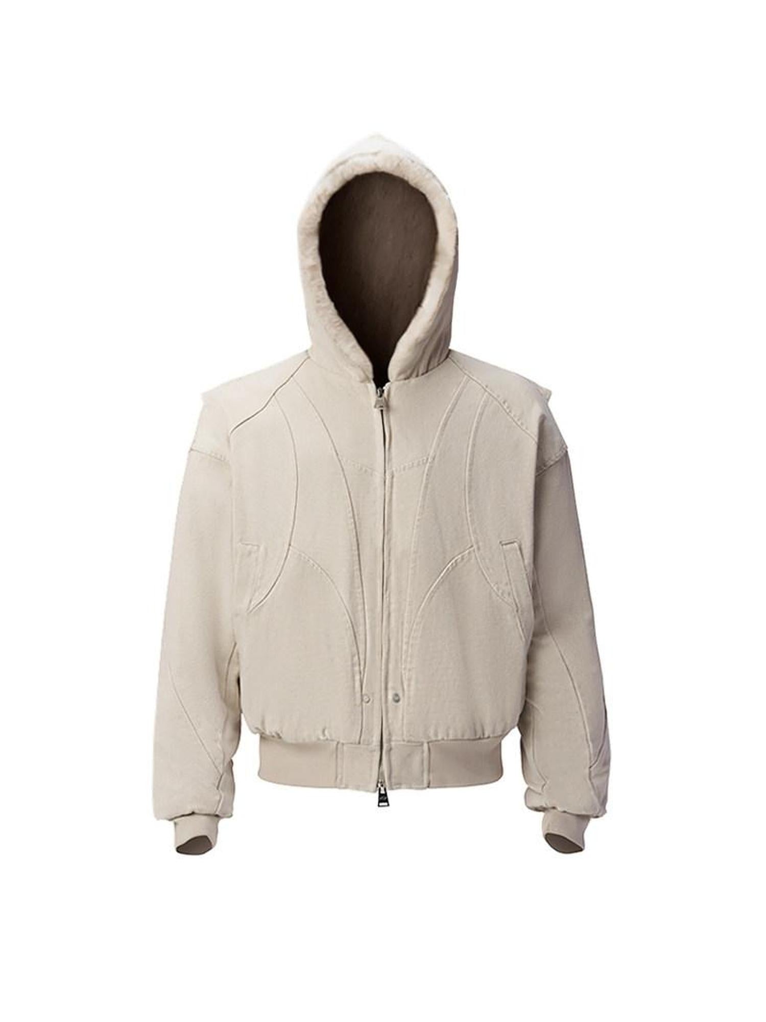 CATSSTAC Warm Fleece Lined Loose Fit Hooded Zip Pockets Unisex Youth Cotton Jackets