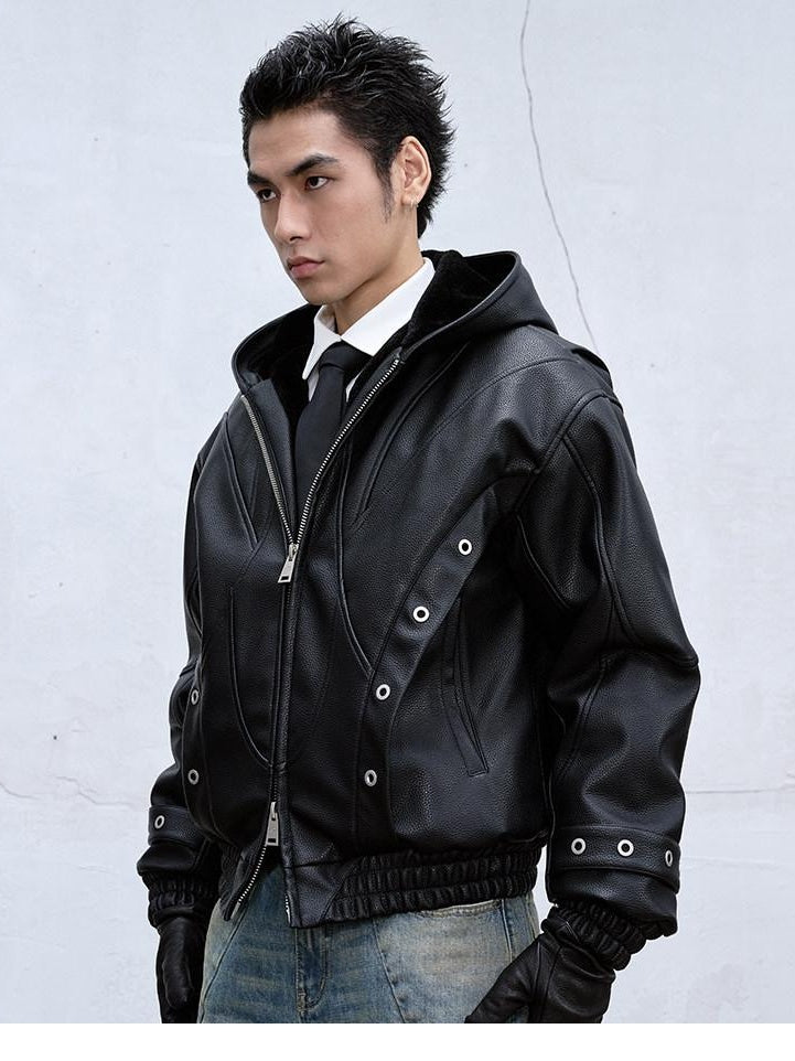 CATSSTAC Warm Lightweight Hooded Regular Fit Long Sleeve Youth Casual Black Brown Jackets