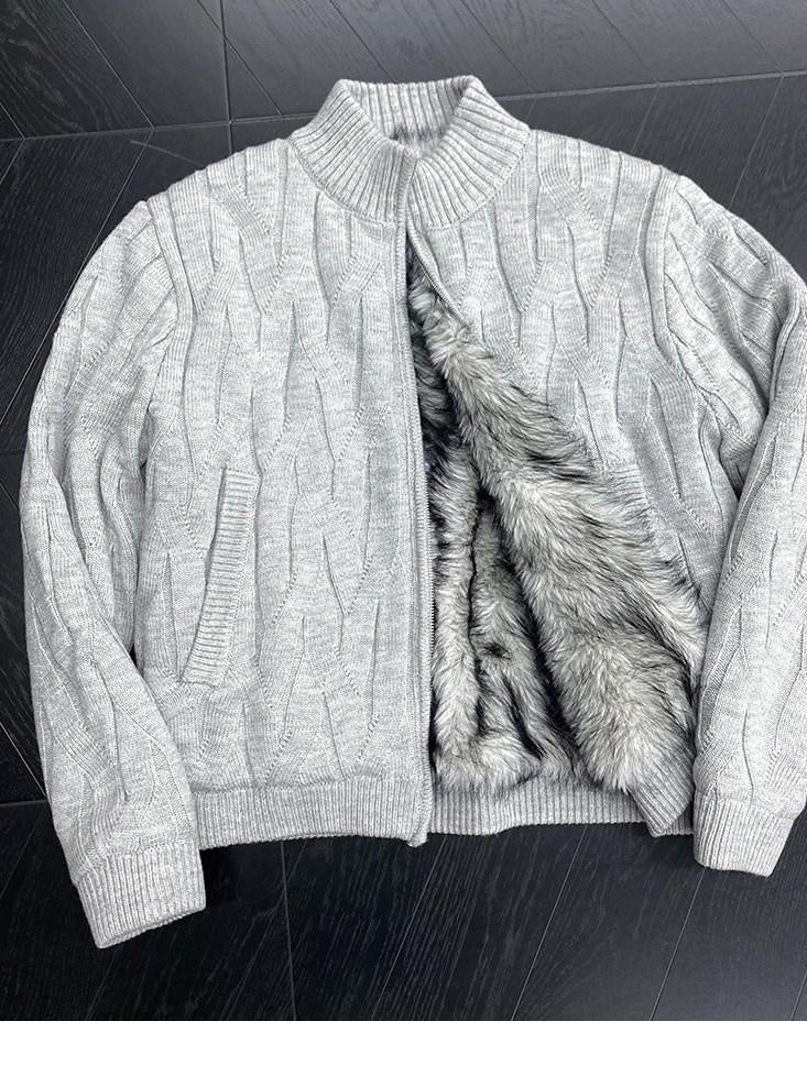 CATSSTAC Warm Loose Fit Stand Collar Casual Solid Knit Long Sleeve Sweaters