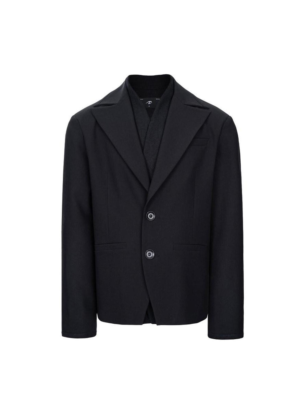 CATSSTAC Warm Oversized Casual Notch Lapel Two Button Single Vent Mens Black Blazers