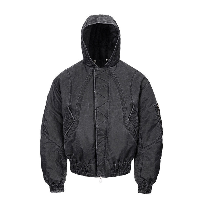 CATSSTAC Warm Oversized Cleanfit Hooded Casual Youth Black Gray Puffer Jackets