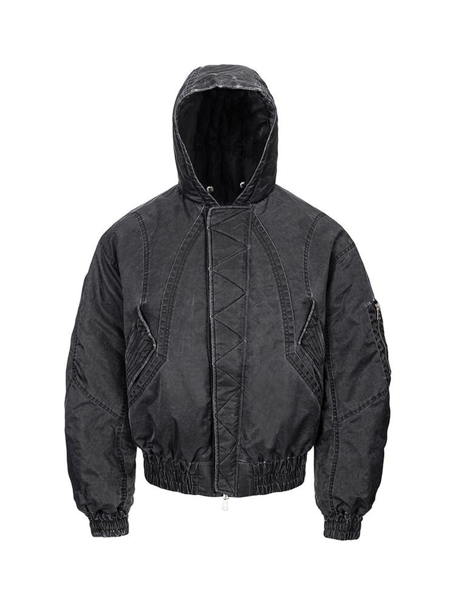CATSSTAC Warm Oversized Cleanfit Hooded Casual Youth Black Gray Puffer Jackets