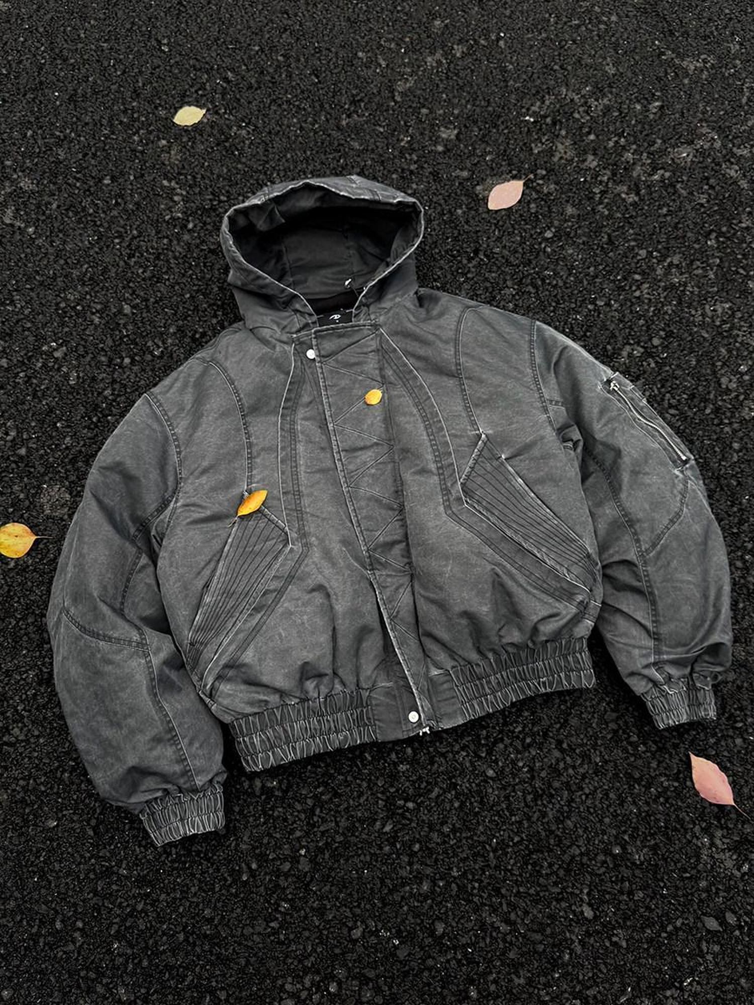 CATSSTAC Warm Oversized Cleanfit Hooded Casual Youth Black Gray Puffer Jackets
