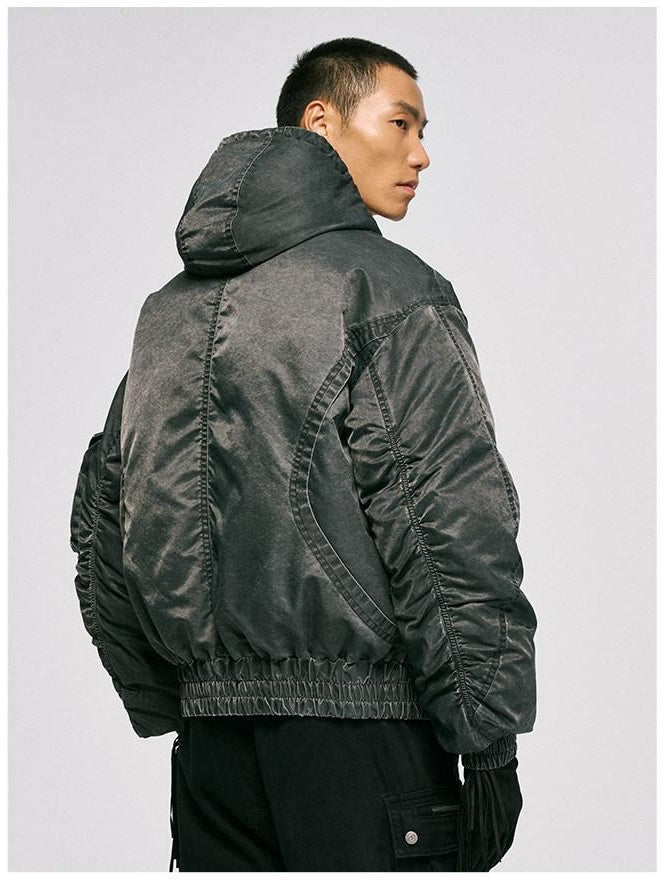 CATSSTAC Warm Oversized Cleanfit Hooded Casual Youth Black Gray Puffer Jackets