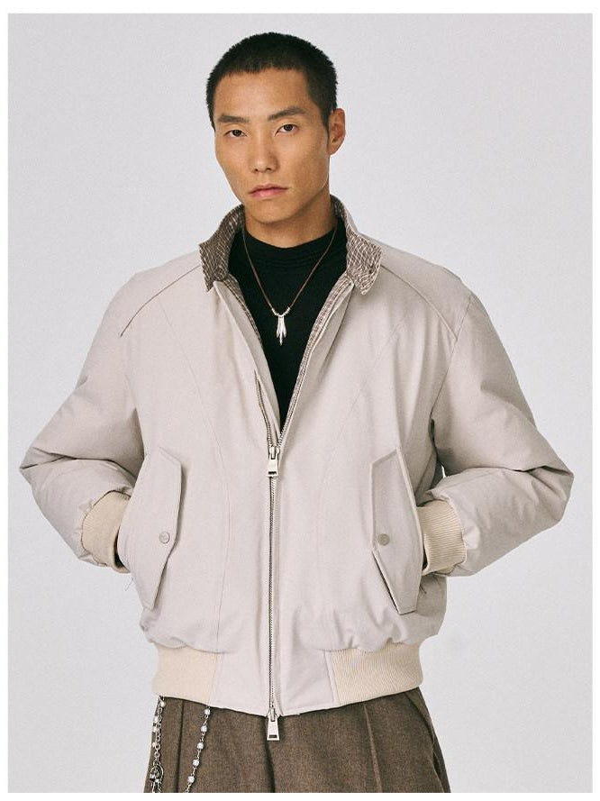 CATSSTAC Warm Oversized Cleanfit Stand Collar Youth Casual Solid Black Puffer Jackets