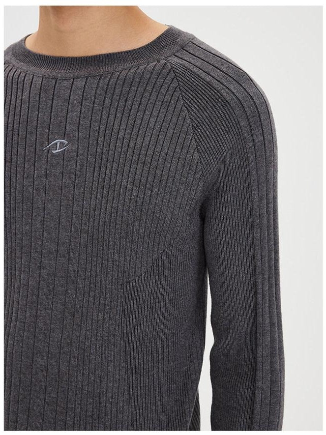 CATSSTAC Warm Polyester Crew Neck Pullover Simple Unisex Knit Long Sleeve Sweaters