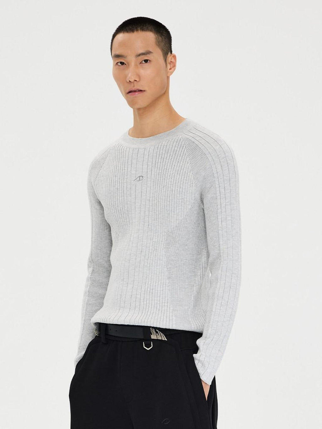 CATSSTAC Warm Polyester Crew Neck Pullover Simple Unisex Knit Long Sleeve Sweaters