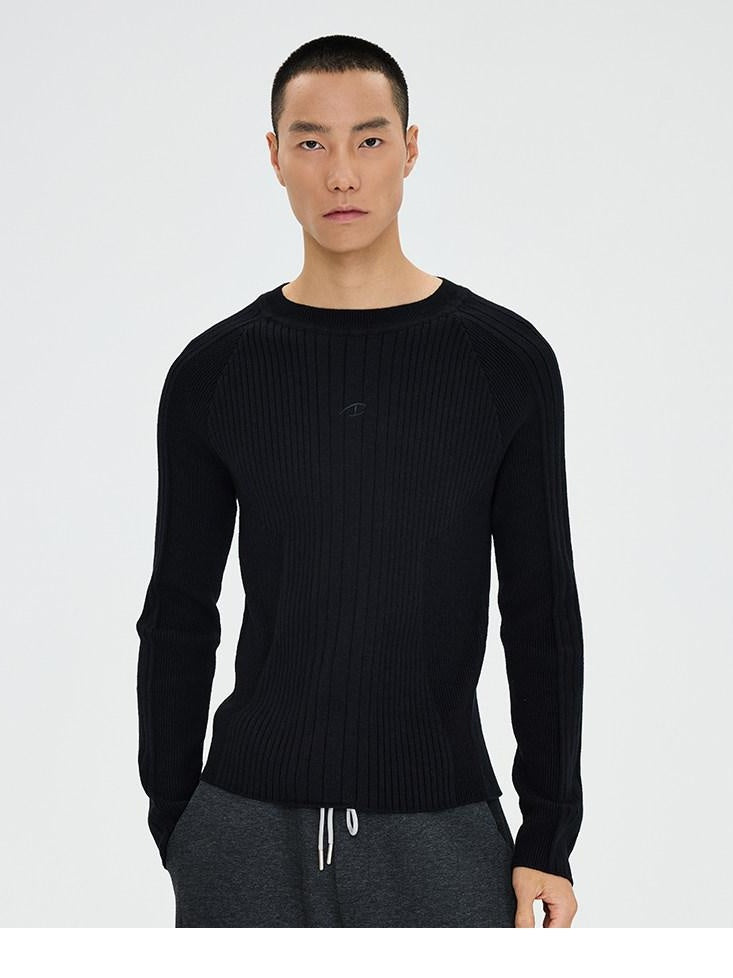 CATSSTAC Warm Polyester Crew Neck Pullover Simple Unisex Knit Long Sleeve Sweaters