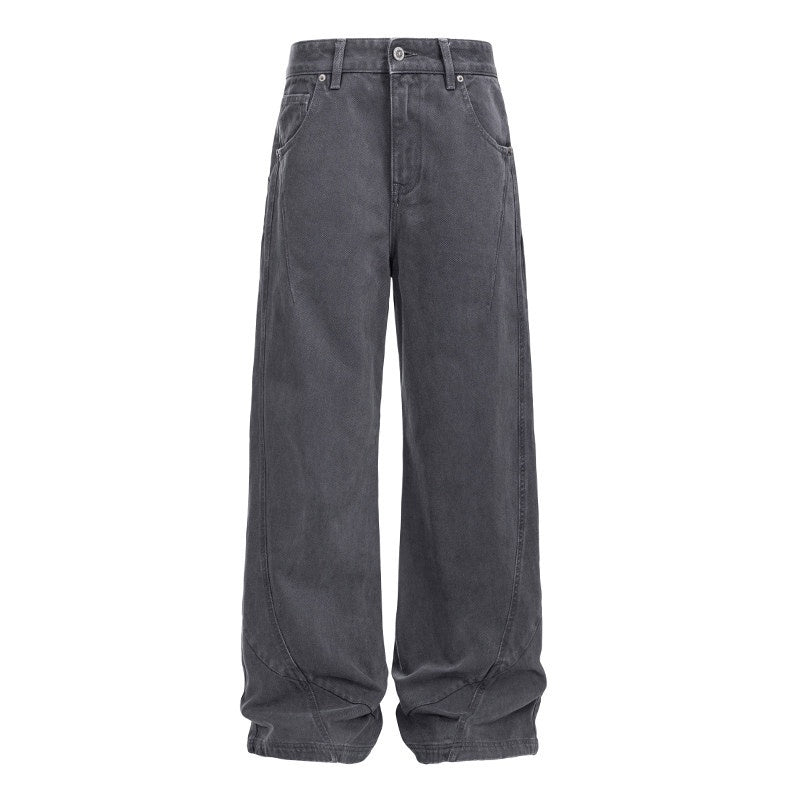 CATSSTAC_Washed_Button_Fly_Mid_Rise_Loose_Casual_Everyday_Youth_Black_Gray_Wide_Leg_Jeans_MISSTT