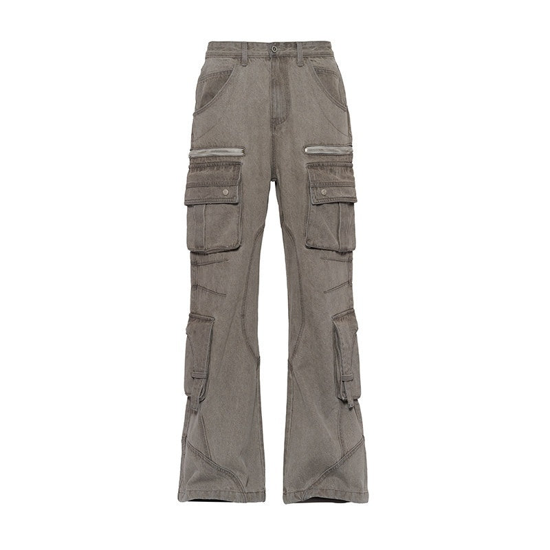 CATSSTAC_Washed_Multi_Pocket_Mid_Rise_Cargo_Denim_Black_Grey_Straight_Leg_Jeans_MISSTT