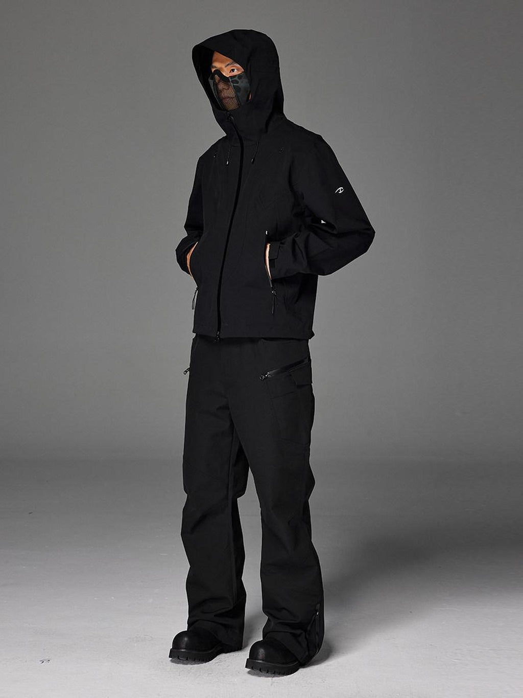 CATSSTAC Waterproof Loose Straight Leg Casual Youth Black Gray Shell Pants