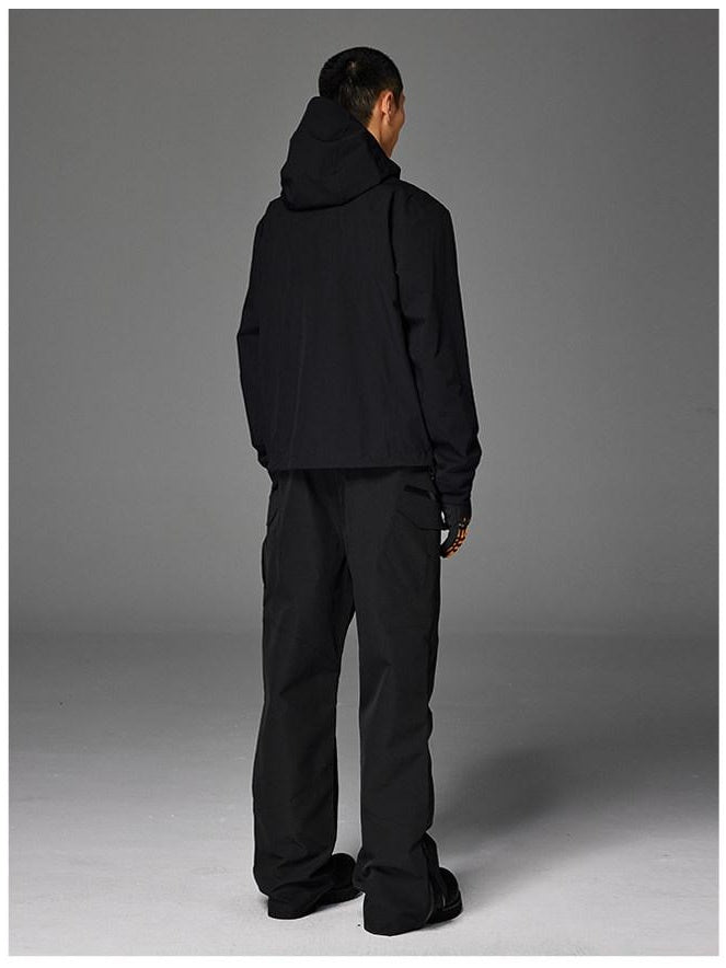 CATSSTAC Waterproof Loose Straight Leg Casual Youth Black Gray Shell Pants