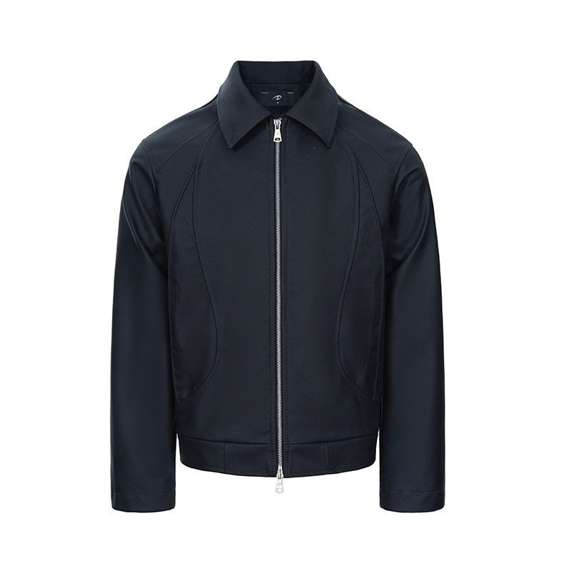 CATSSTAC_Windproof_Loose_Fit_High_Collar_Zip_Short_Unisex_Polyester_Cropped_Jackets_MISSTT