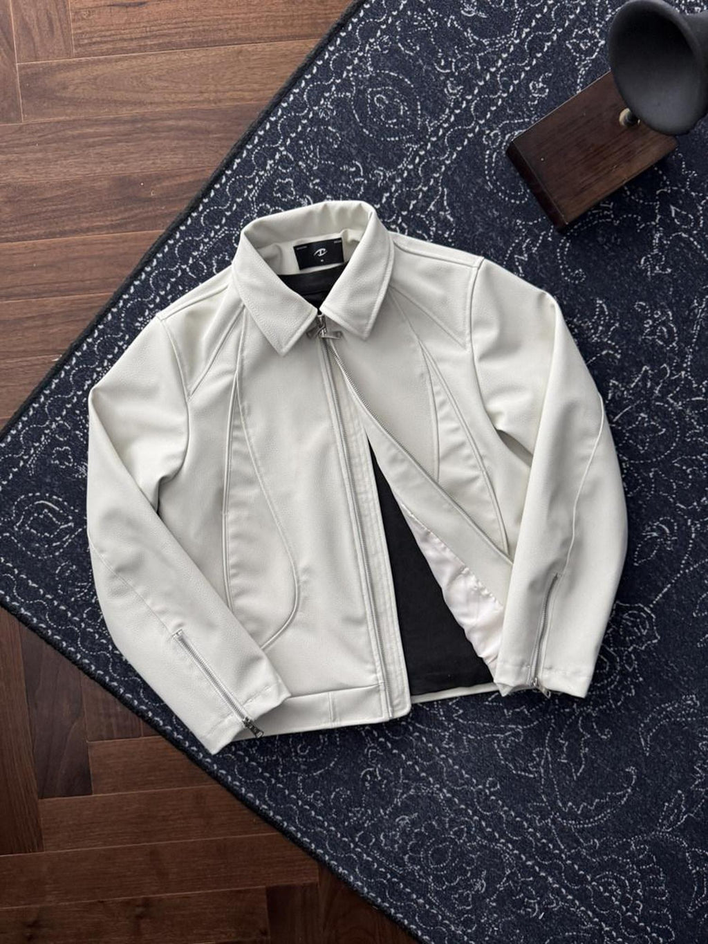 CATSSTAC Windproof Loose Fit High Collar Zip Short Unisex Polyester Cropped Jackets