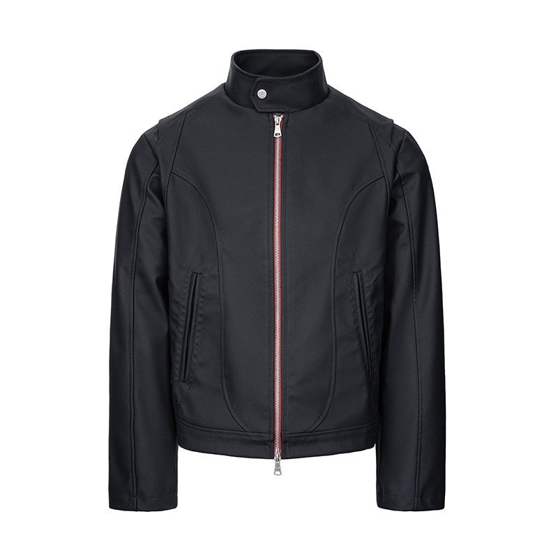 CATSSTAC_Windproof_Loose_Fit_Short_Zip_Front_Round_Neck_Mens_Polyester_Red_Black_Jackets_MISSTT