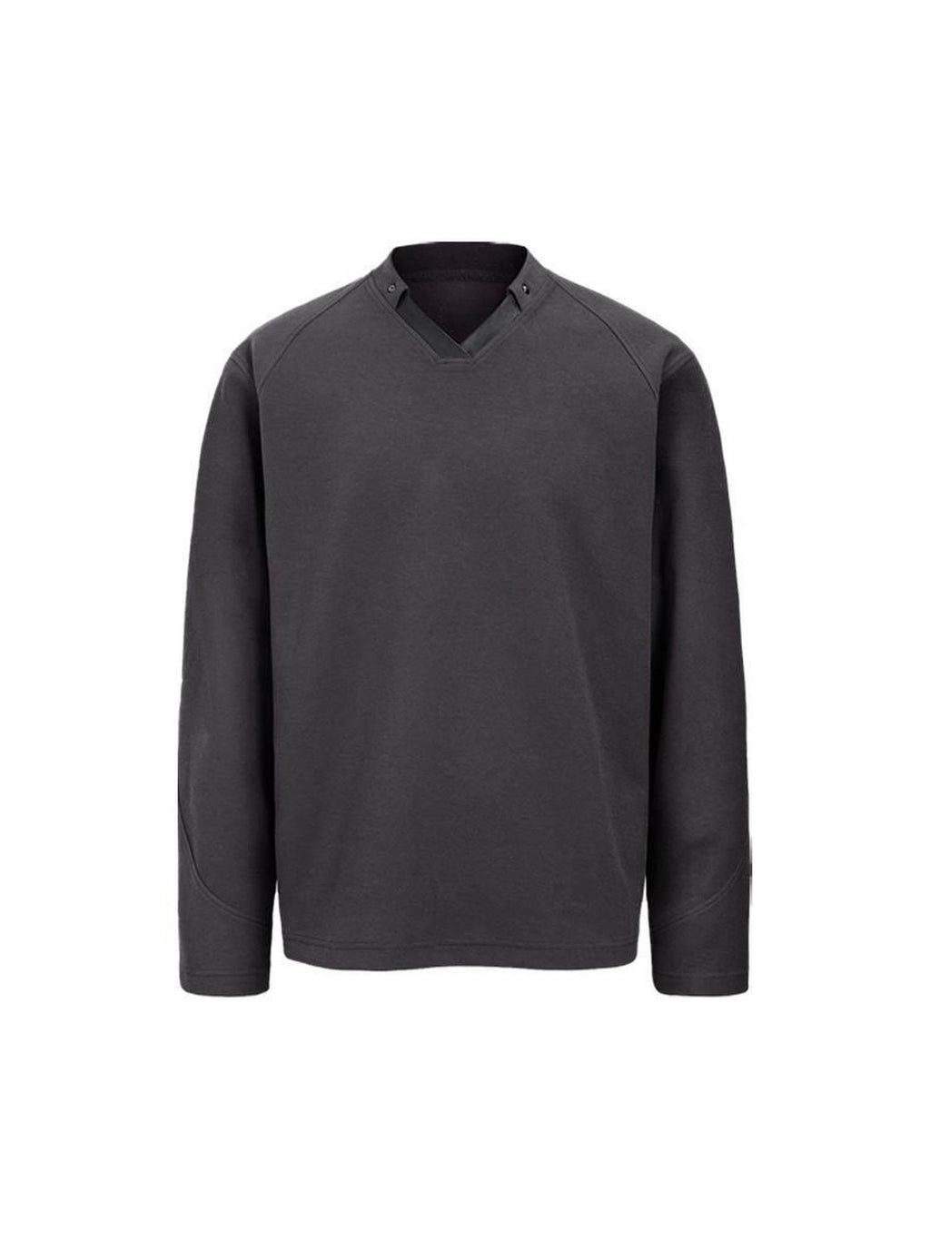 CATSSTAC Youthful Trendy Oversized V-neck Long Sleeve Casual Black Gray M To 2Xl Knitwear