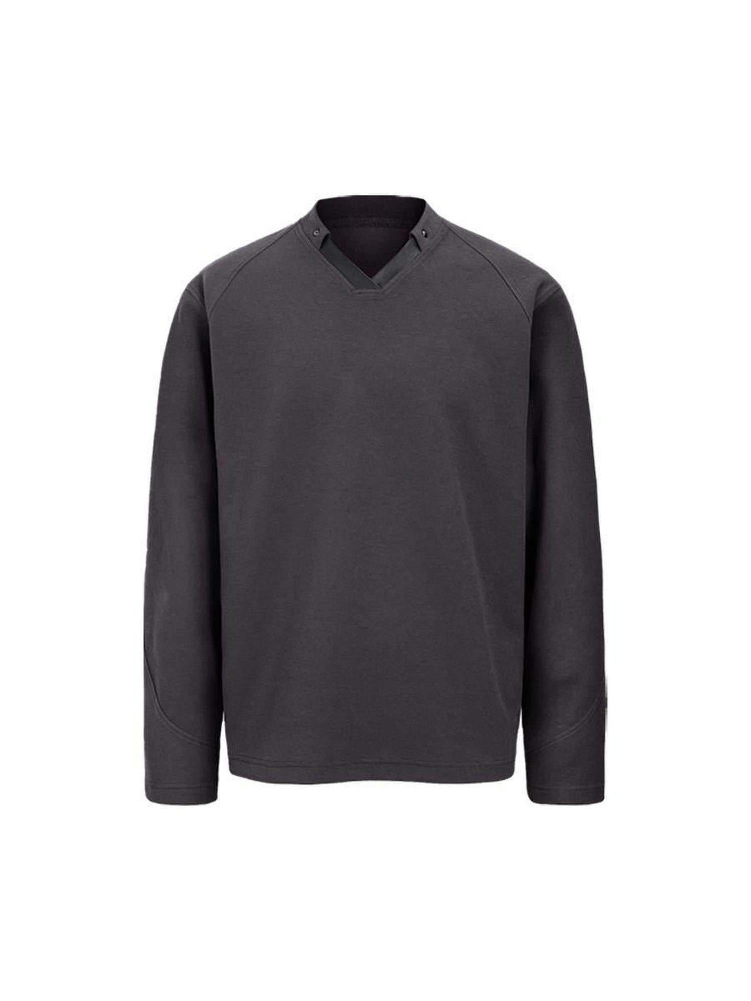 CATSSTAC Youthful Trendy Oversized V-neck Long Sleeve Casual Black Gray M To 2Xl Knitwear