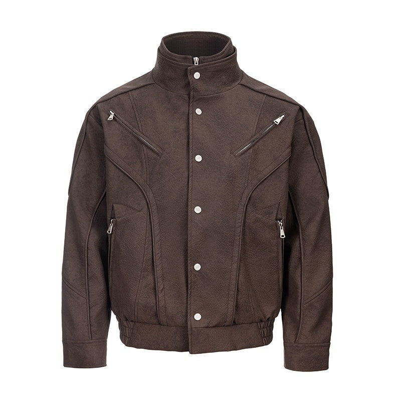 CATSSTAC_Zip_Up_Stand_Collar_Loose_Fit_Casual_Unisex_Brown_Everyday_Outerwear_Jackets_MISSTT