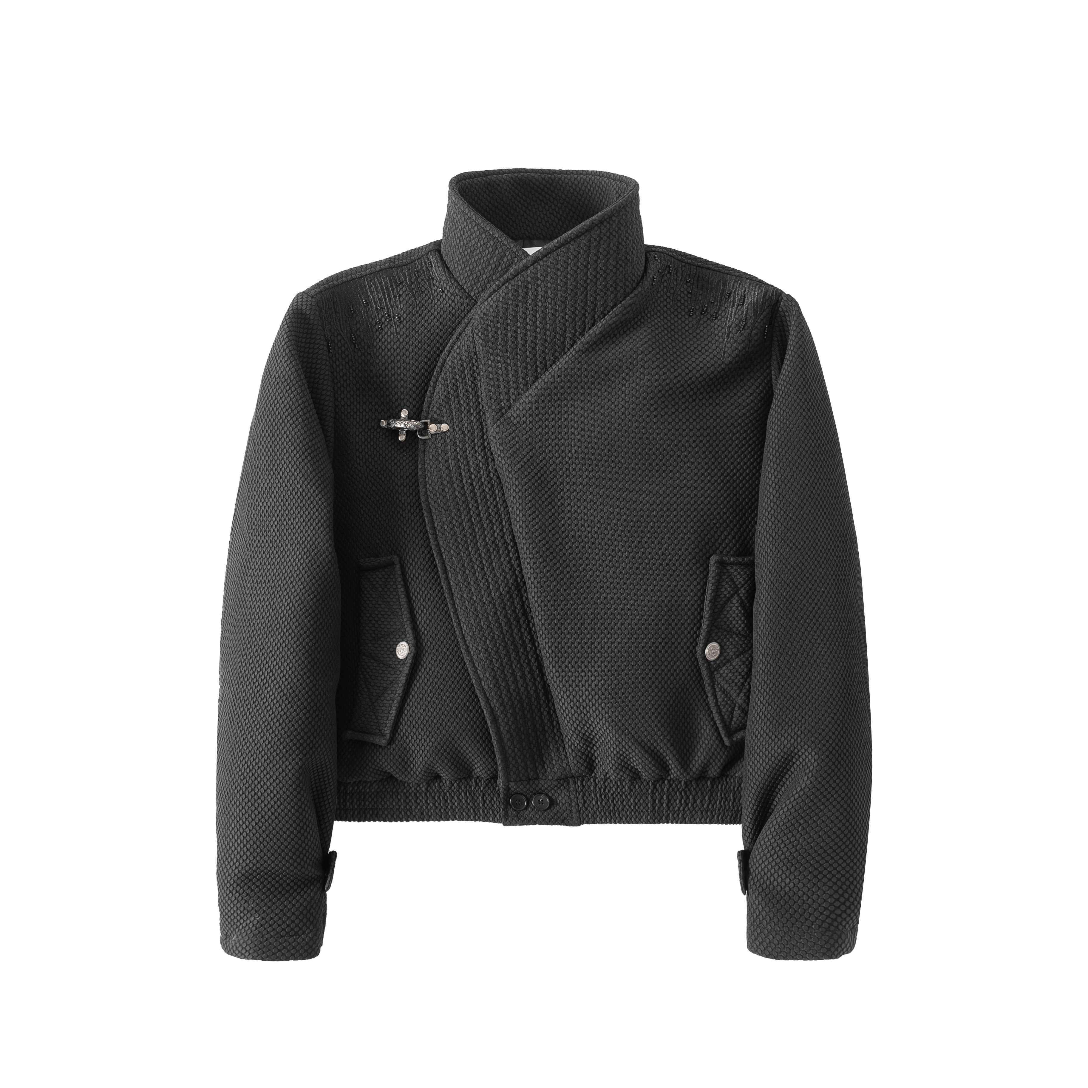 Hypeyourself_90%_Goose_Down_Loose_Fit_Stand_Collar_Commuting_Black_Ice_Hive_Down_Jackets_MISSTT