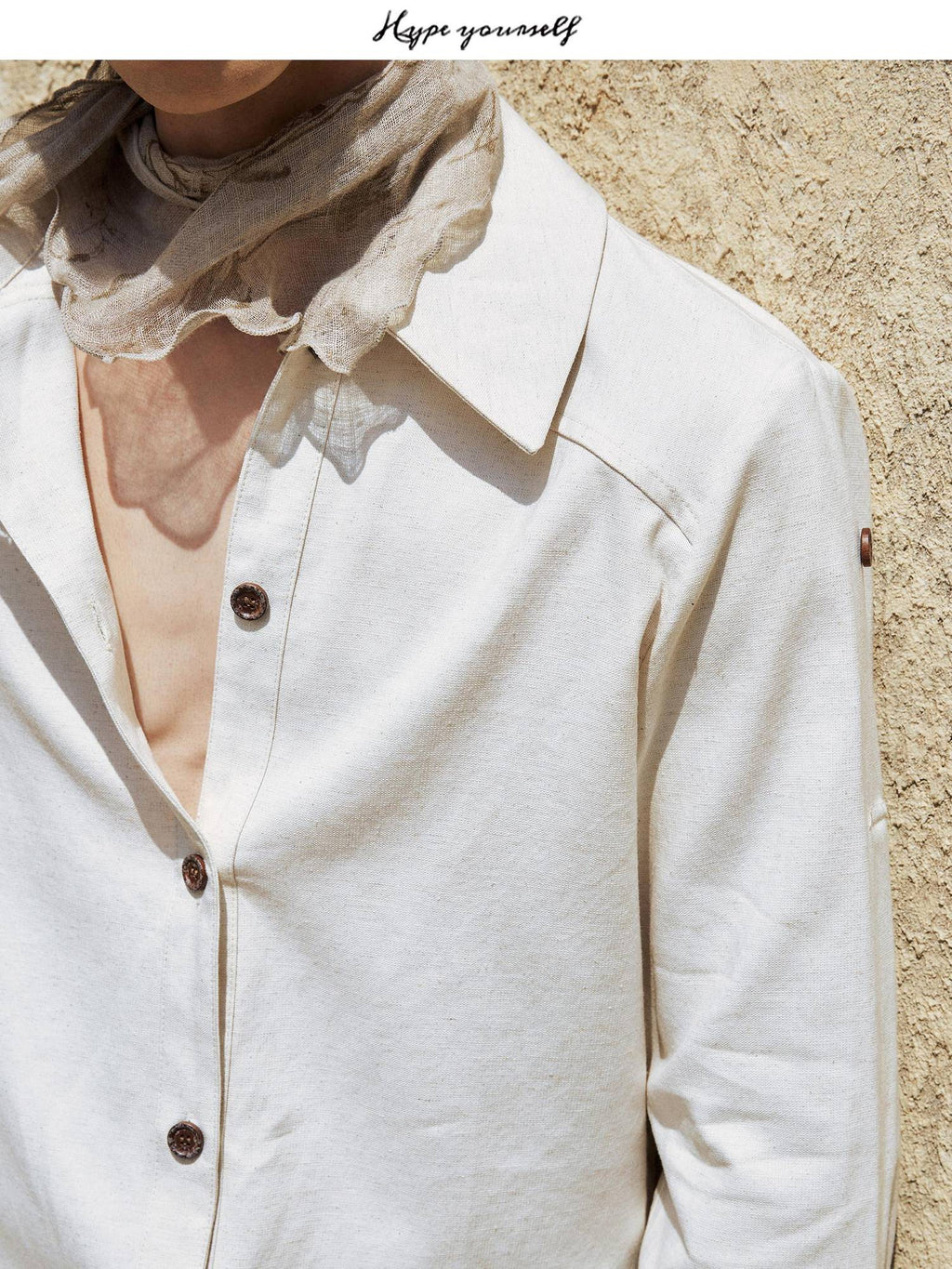 Hypeyourself Breathable Cotton Linen Blend Loose Minimalist Long Sleeve Unisex Striped Shirts