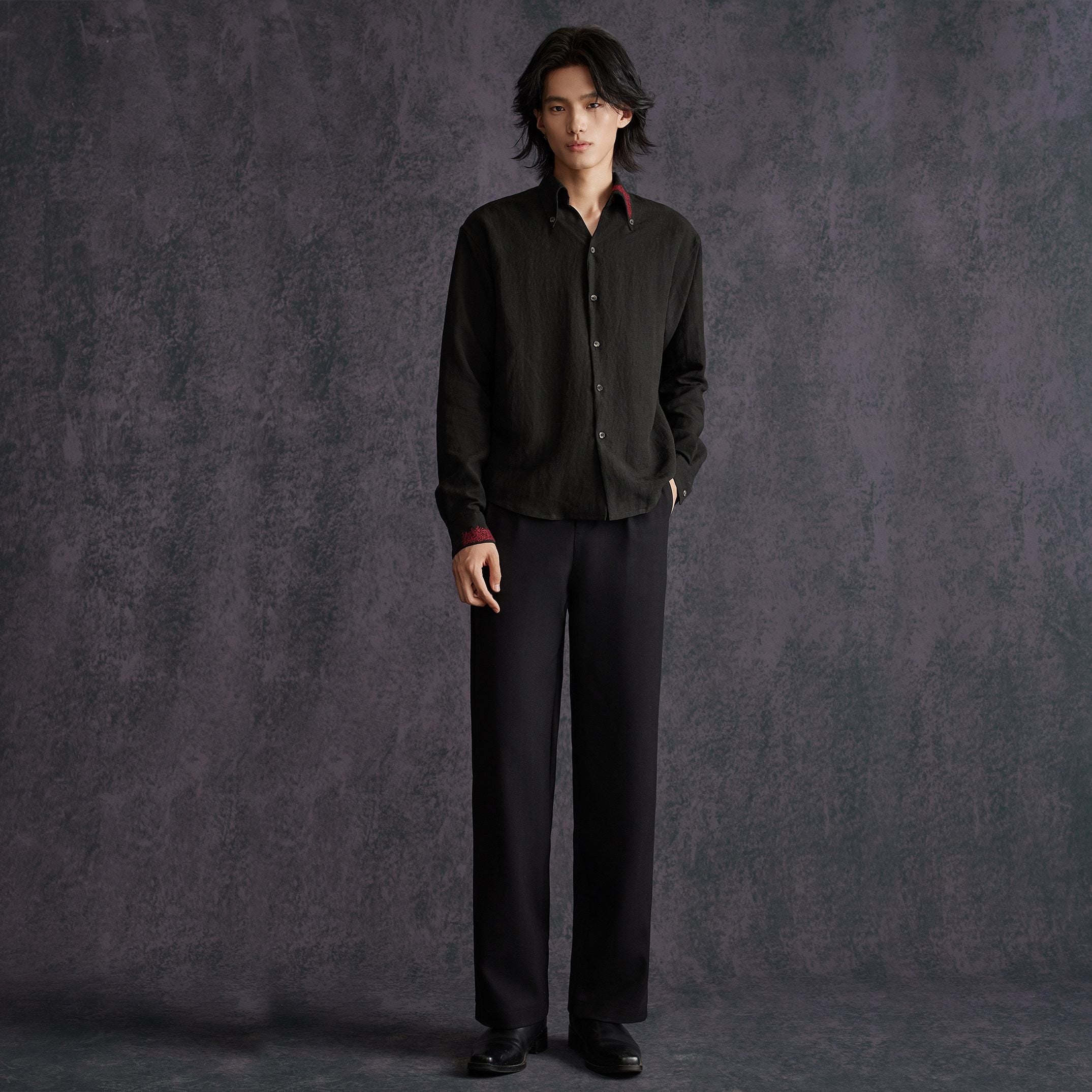 Hypeyourself_Breathable_Linen_Blend_Minimal_Pointed_Collar_Unisex_Long_Sleeve_Shirts_MISSTT