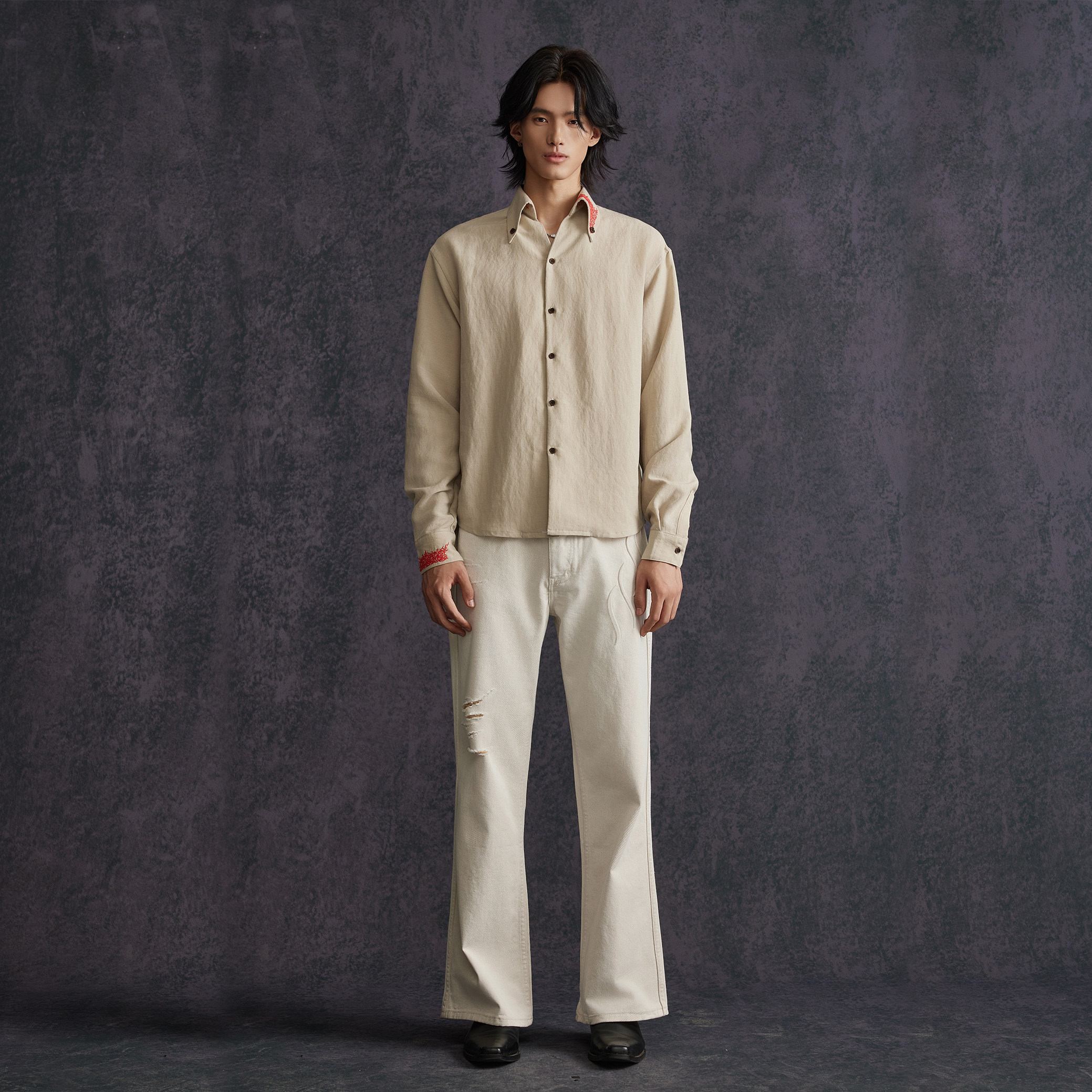 Hypeyourself_Breathable_Linen_Blend_Minimal_Pointed_Collar_Unisex_Long_Sleeve_Shirts_MISSTT