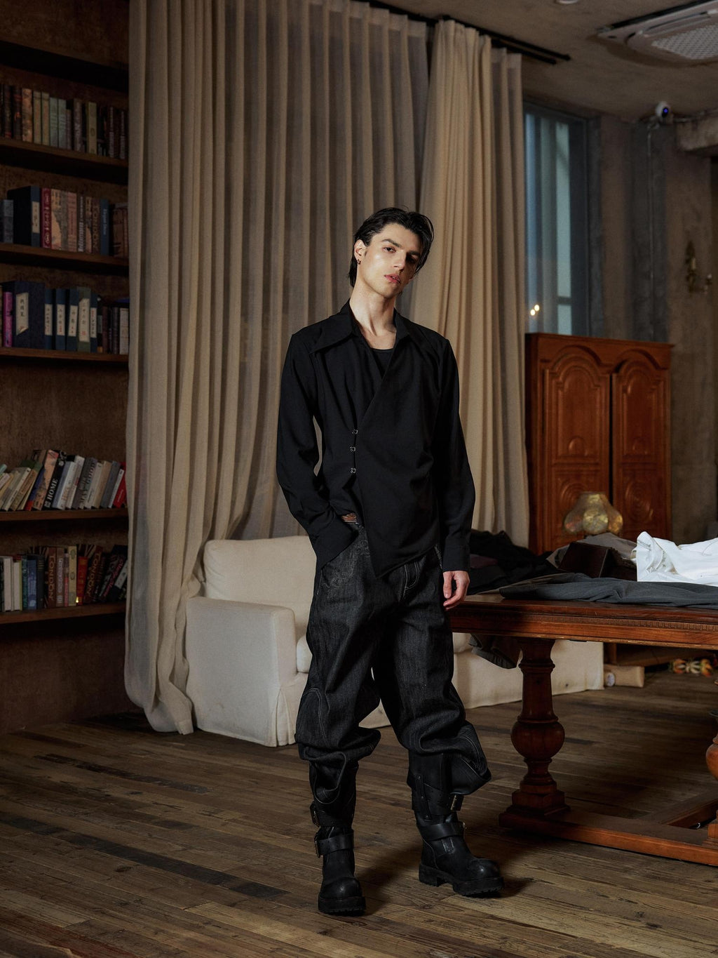 Hypeyourself Breathable Oversized Minimal Italian Collar Buttoned Unisex Long Sleeve Shirts