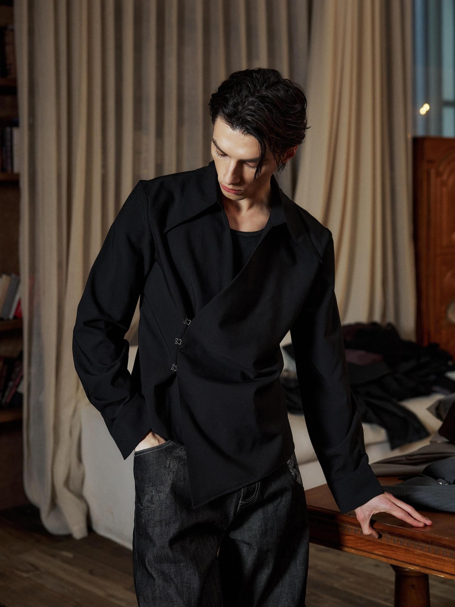 Hypeyourself Breathable Oversized Minimal Italian Collar Buttoned Unisex Long Sleeve Shirts