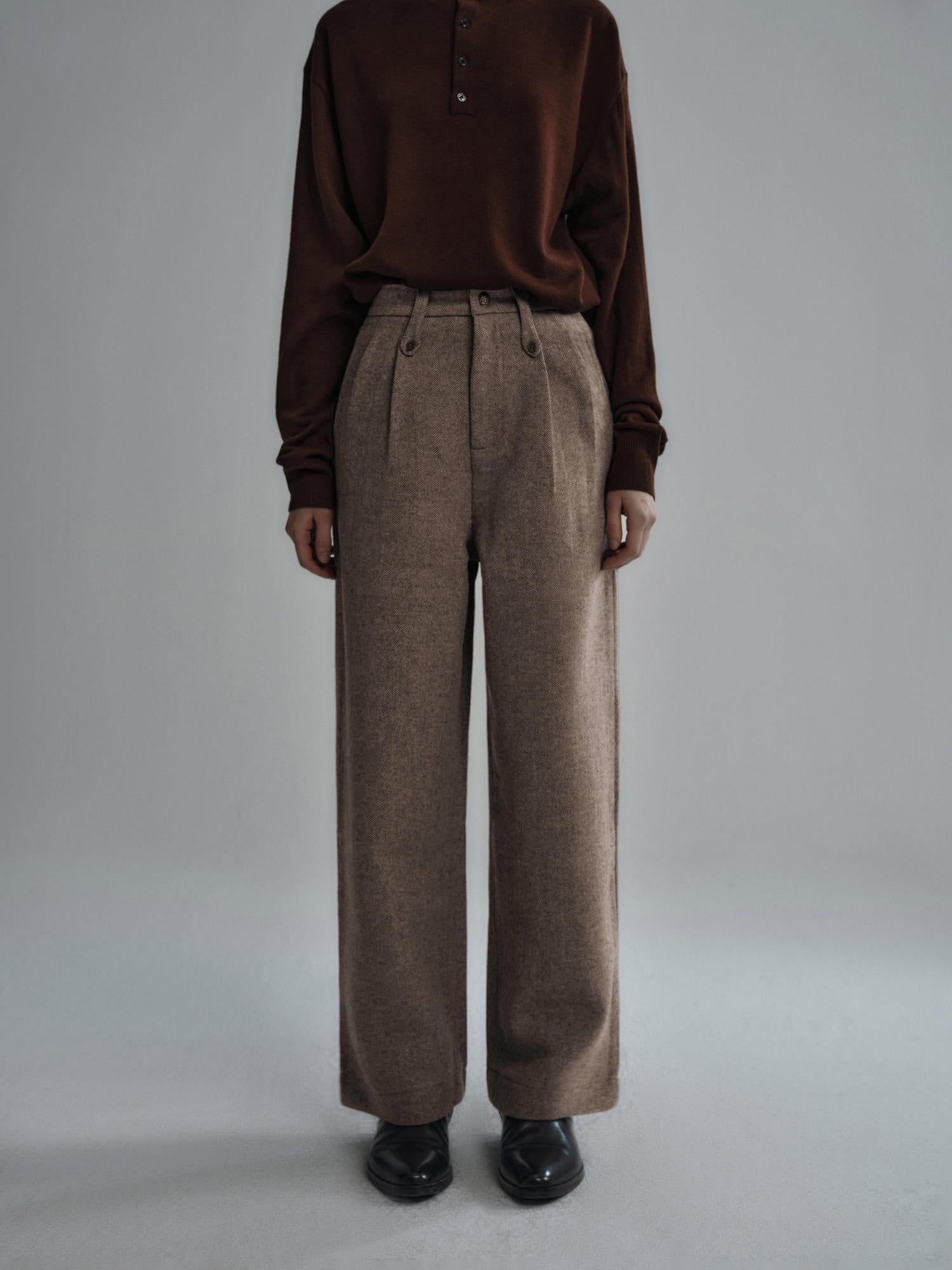 Hypeyourself Casual Cool Solid Black Dark Brown Youth Long Length Straight Pants